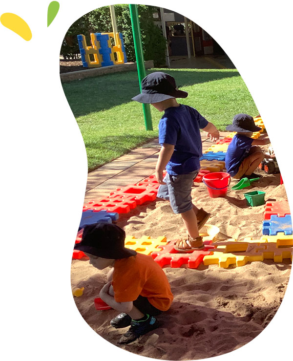 Children play in sandpit